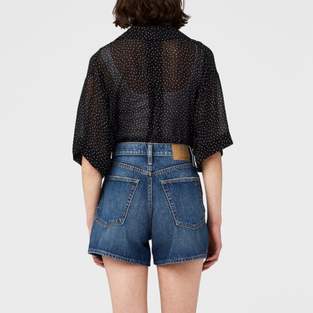 Rag & Bone Maya High-Rise Shorty Short in Charlock Blue, size 26 - Picture 2 of 11